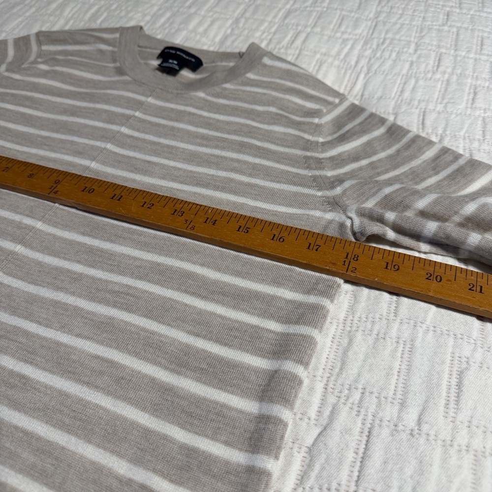 Club Monaco Ladies Striped Sweater - Tan and White - Picture 4 of 8